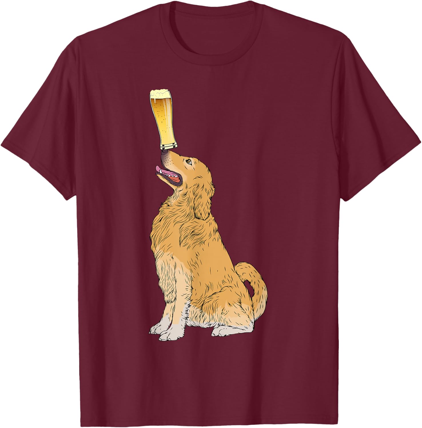 Golden Retriever Beer Lovers Shirt Craft Beer T-Shirt - T-Shirt | Maroon