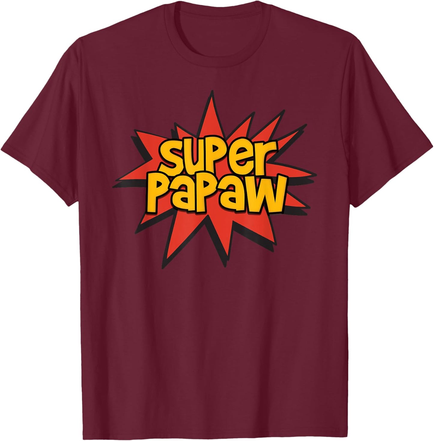 Super Grandfather Comic Book Hero - Super Papaw T-Shirt - T-Shirt | Maroon
