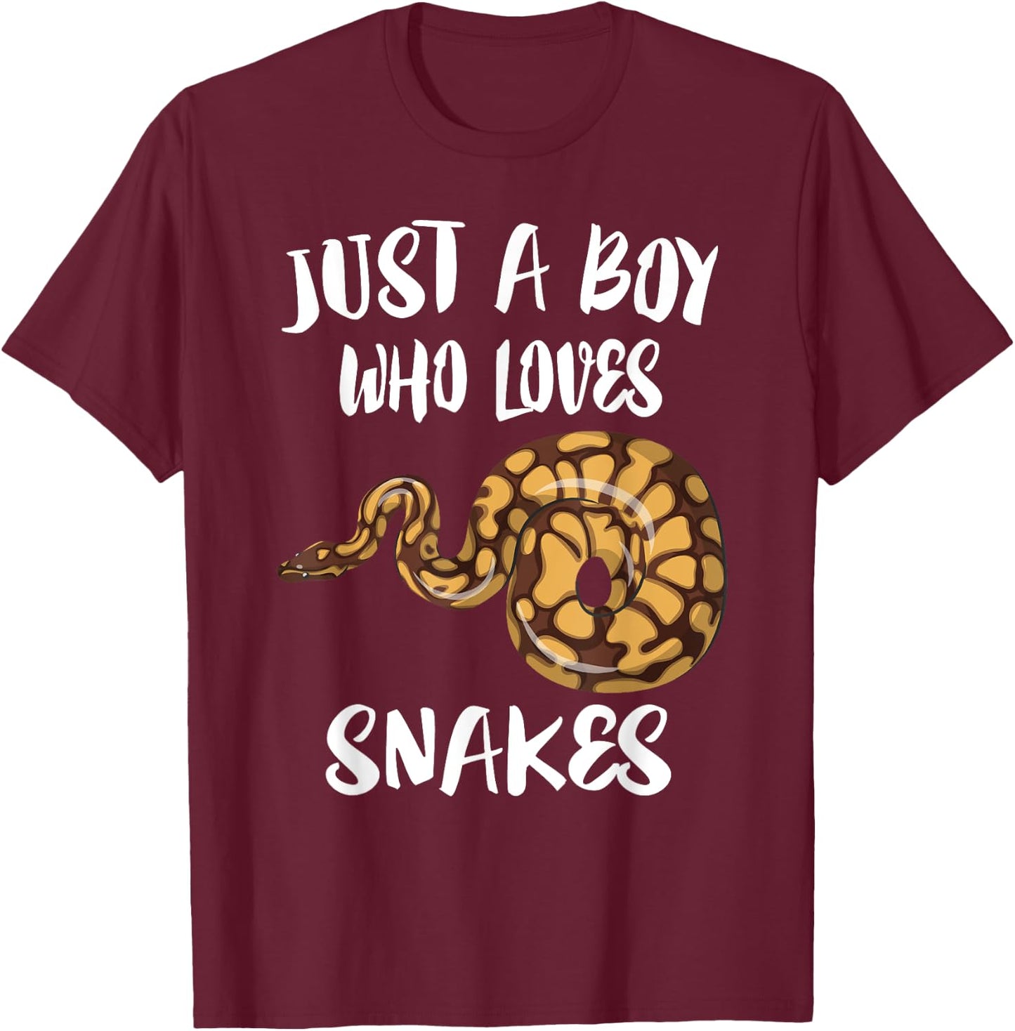 Just A Boy Who Loves Snakes Animal T-Shirt - T-Shirt | Maroon
