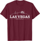 Las Vegas Skyline - Vintage Nevada Souvenir Gift T-Shirt - T-Shirt | Maroon