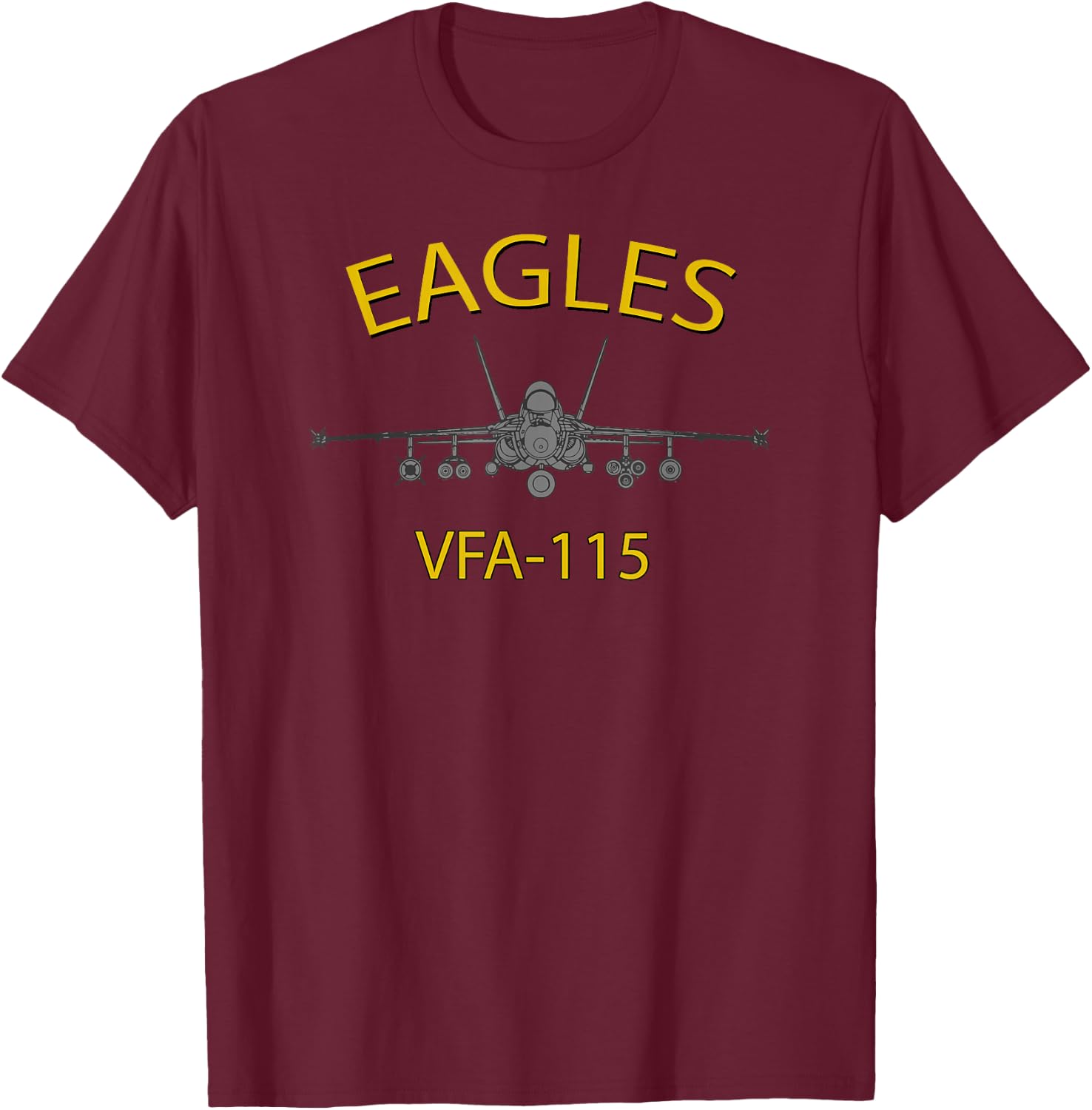 VFA-115 "Eagles" Squadron F-18 Super Hornet T-Shirt - T-Shirt | Maroon