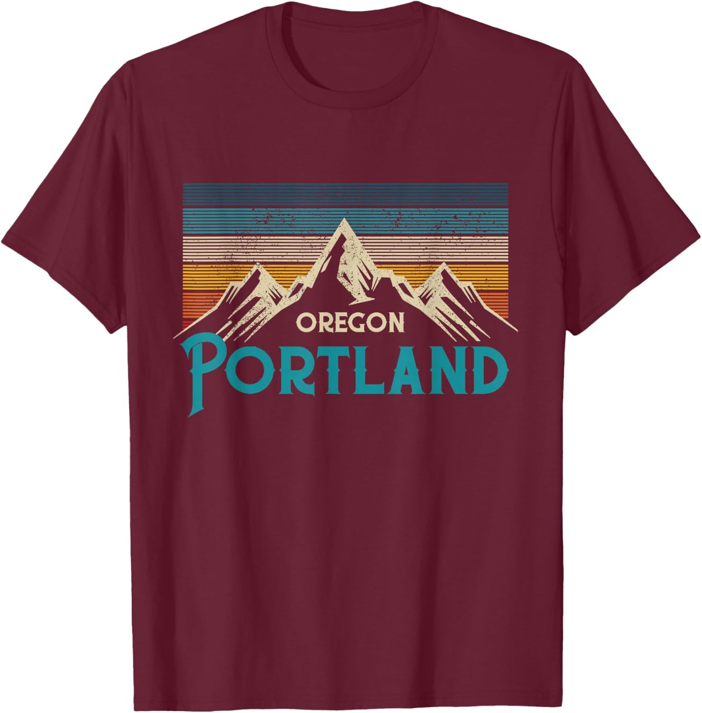 Portland Oregon Vintage Souvenir T-Shirt - T-Shirt | Maroon