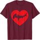 I Love Sharks Shirt Hammerhead Shark Valentine's Day Heart T-Shirt - T-Shirt | Maroon