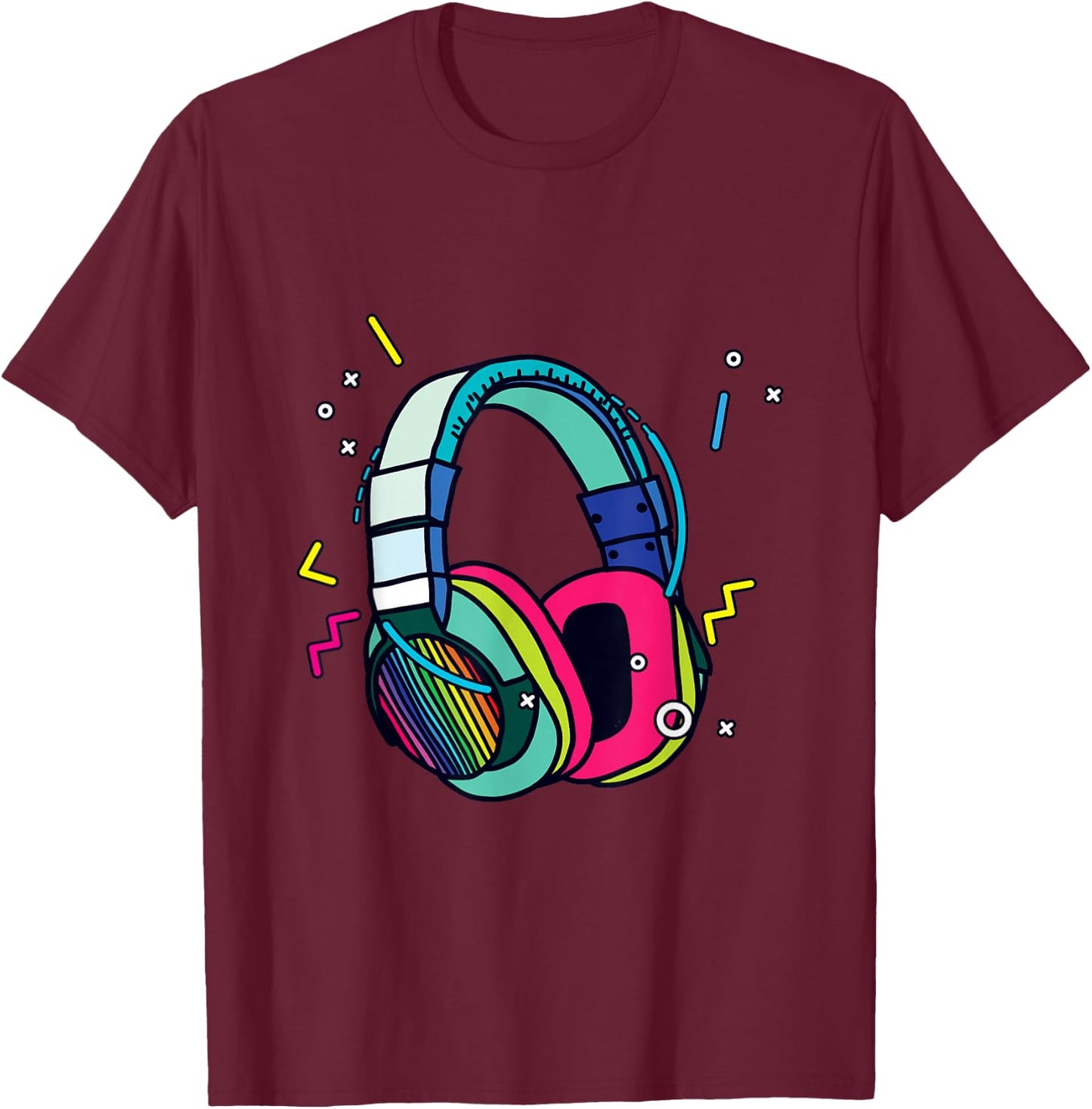 Music Sound Headphones DJ Funny Gift Disk Jockey T-Shirt - T-Shirt | Maroon
