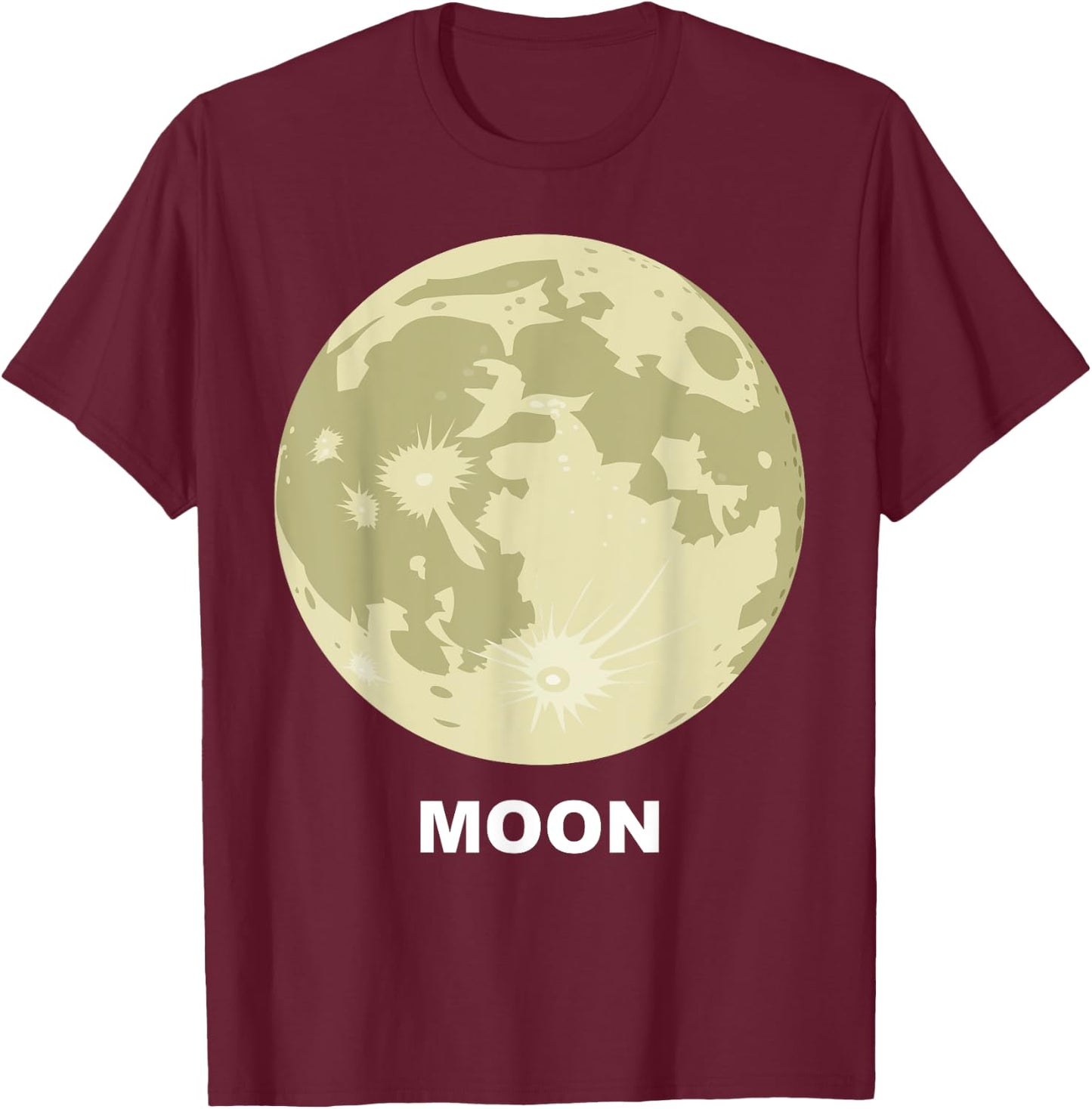 Solar System Group Costumes - Giant Earth's Moon Costume T-Shirt - T-Shirt | Maroon