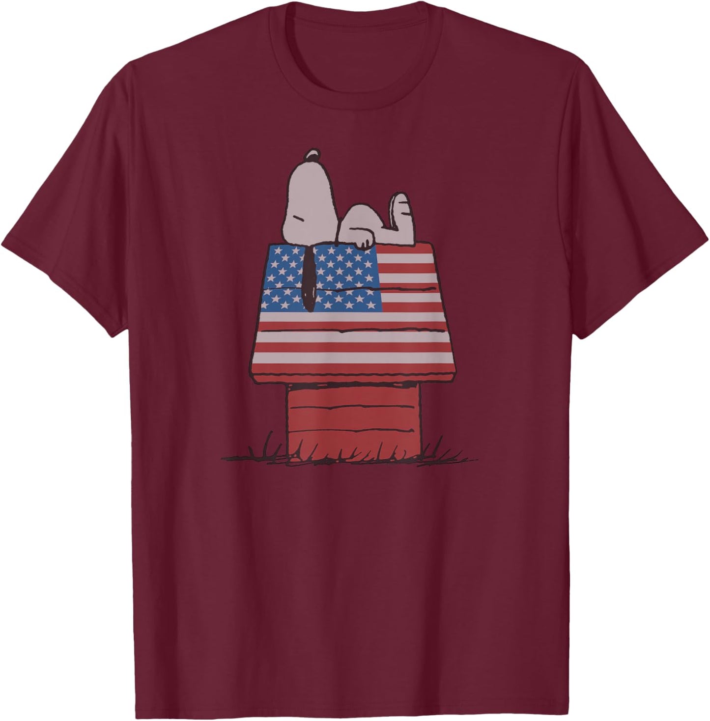 Peanuts Snoopy House T-Shirt - T-Shirt | Maroon