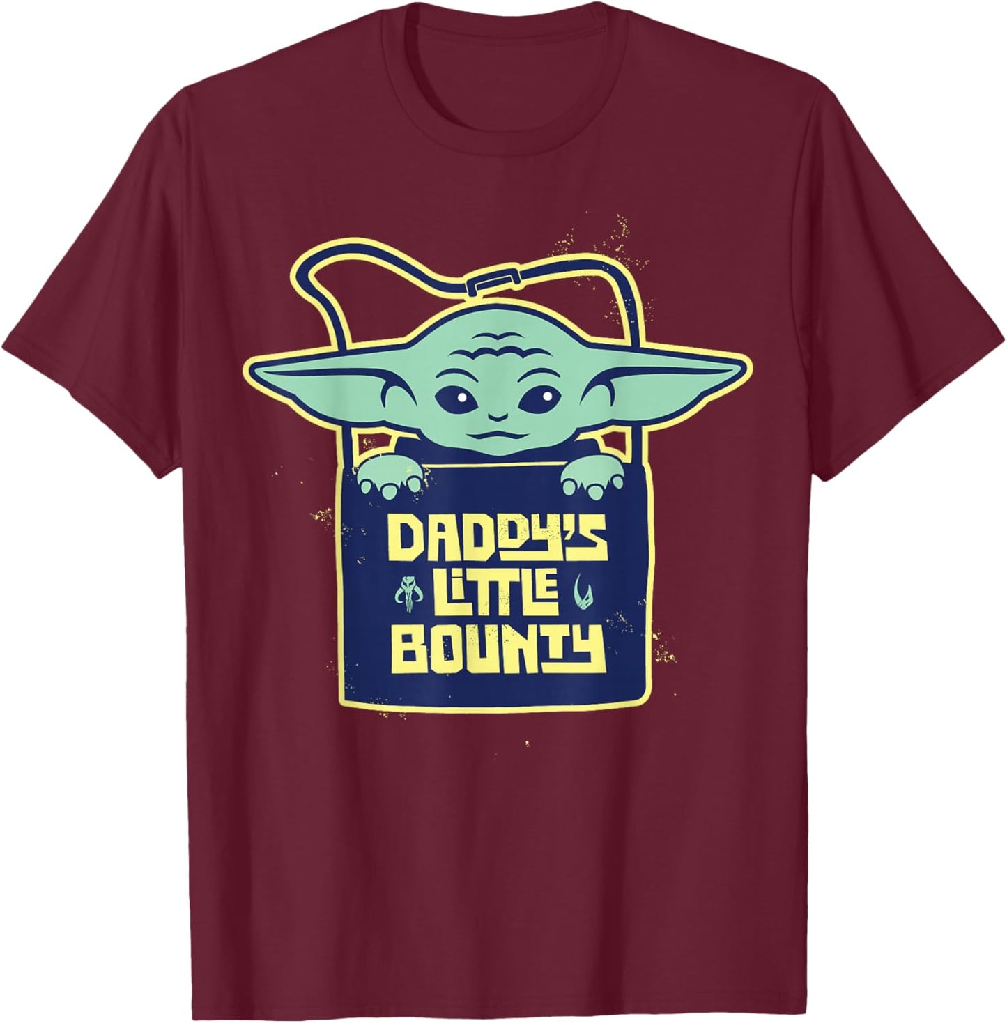 Star Wars The Mandalorian Father's Day Daddys Little Bounty T-Shirt - T-Shirt | Maroon