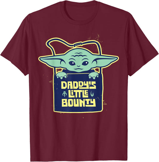 Star Wars The Mandalorian Father's Day Daddys Little Bounty T-Shirt - T-Shirt | Maroon