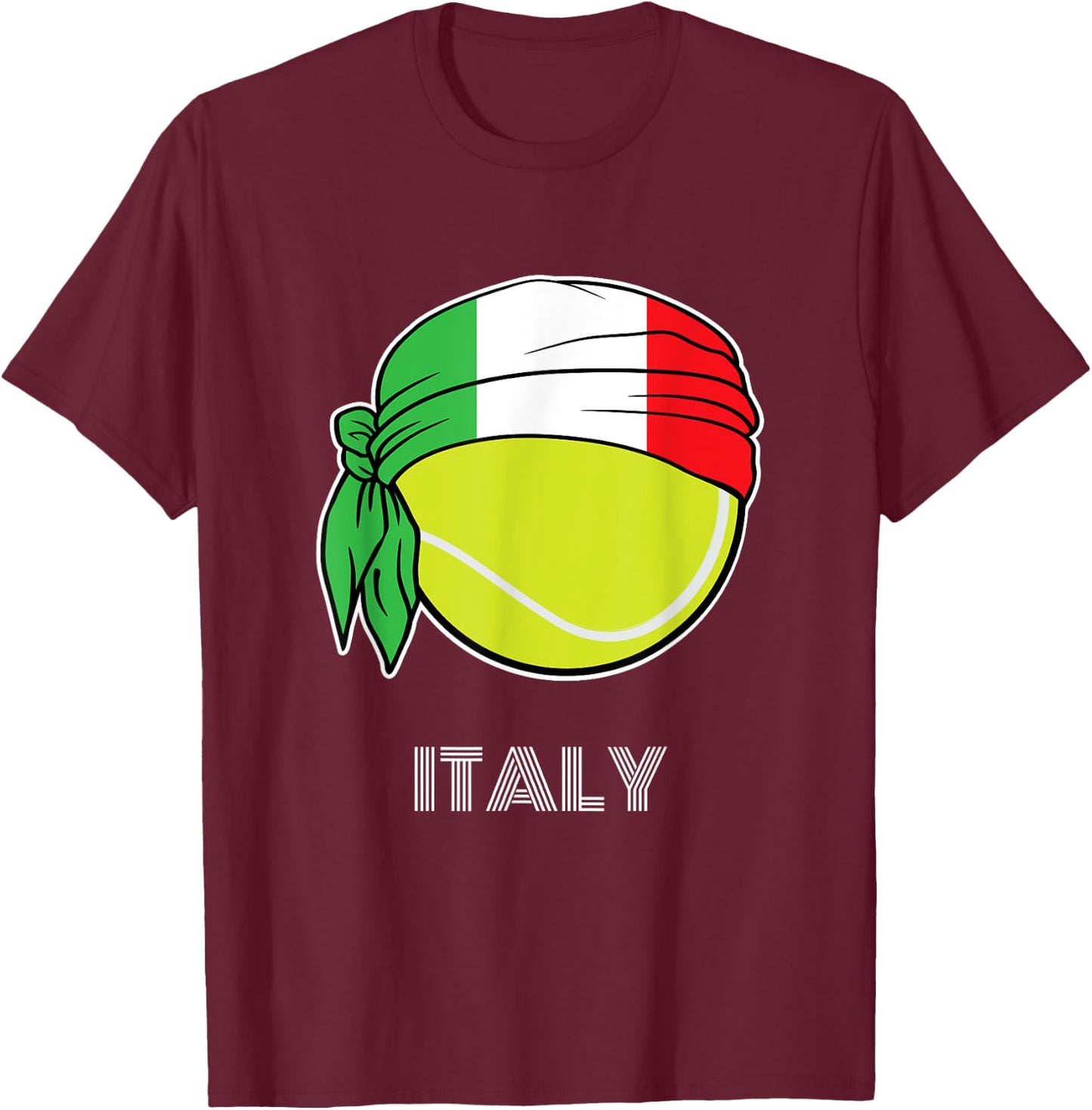 Italy Tennis Shirt for Italian Players, Italy Tennis T-Shirt - T-Shirt | Maroon