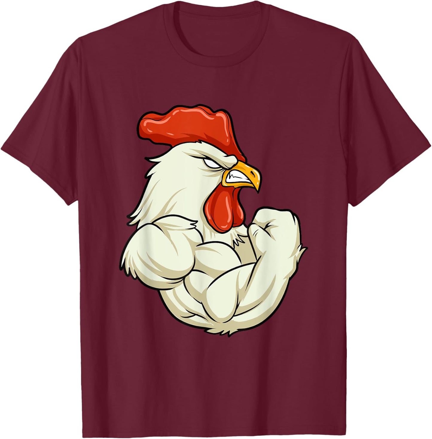 Rooster At The Gym - Muscle Fitness Training Bodybuilder T-Shirt - T-Shirt | Maroon