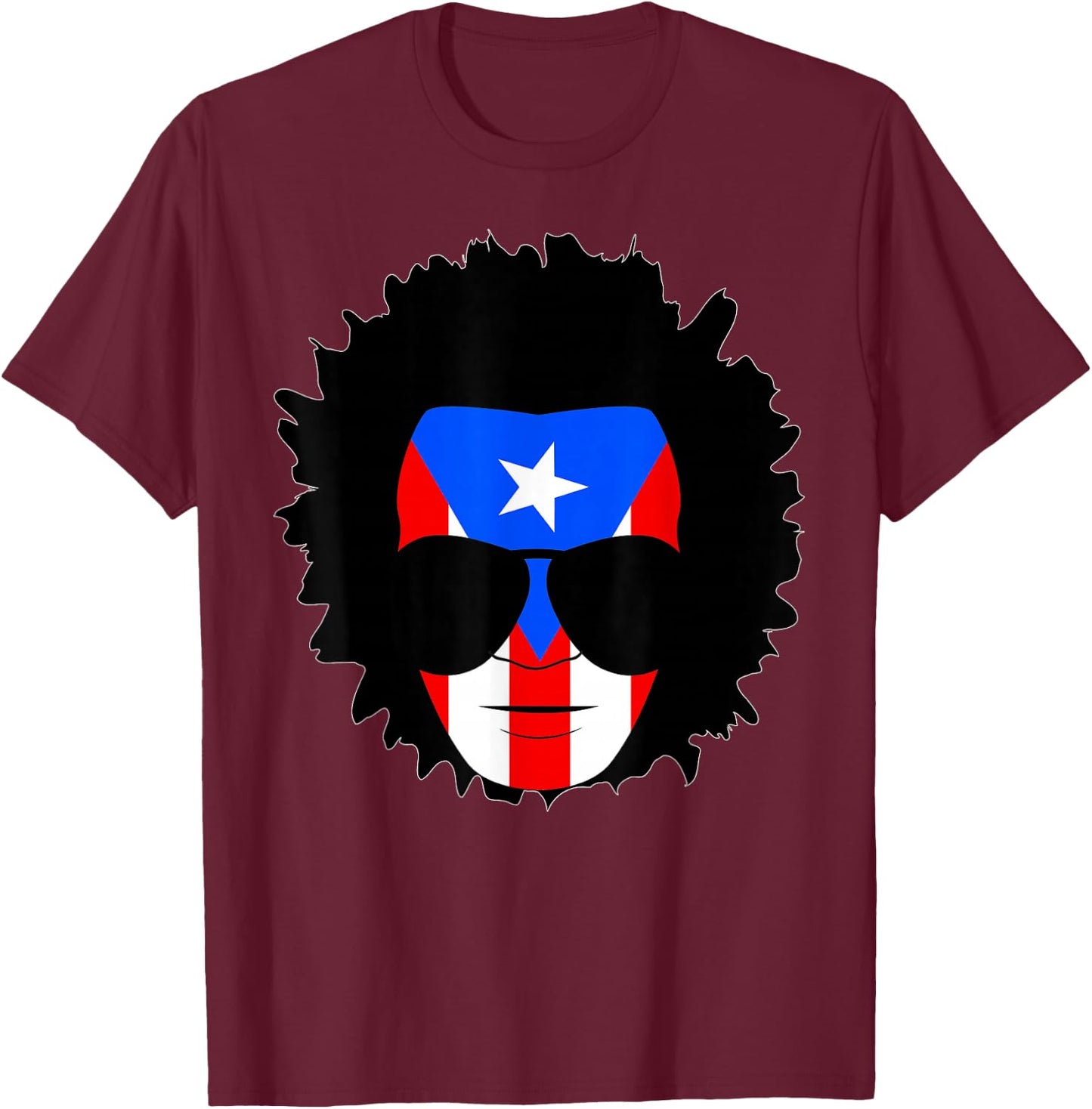 Afro Boricua Afro Latino Afro Puerto Rico Shirt T-Shirt - T-Shirt | Maroon