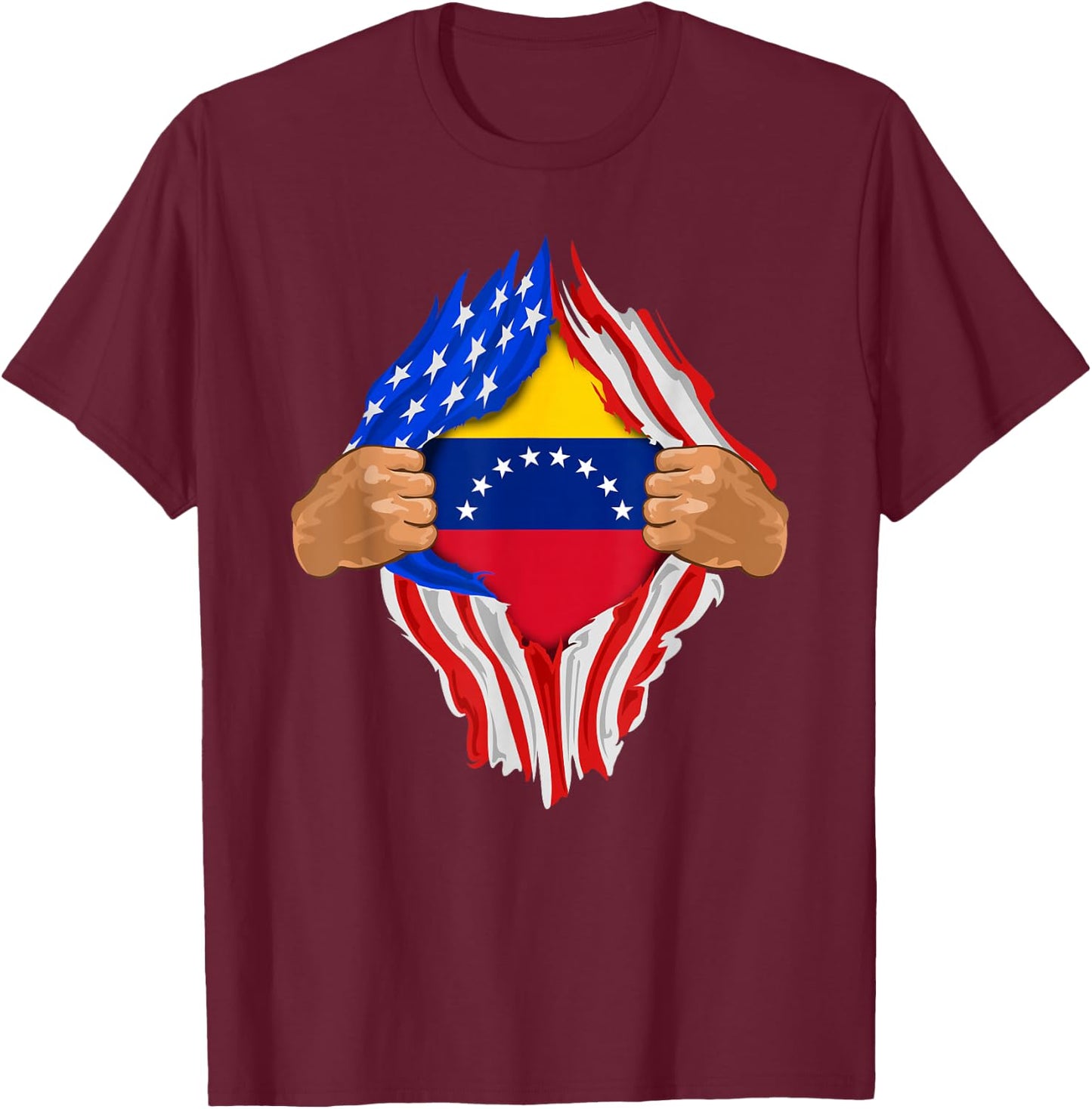 Venezuelan Blood Inside Me | Venezuela Flag Gift T-Shirt - T-Shirt | Maroon