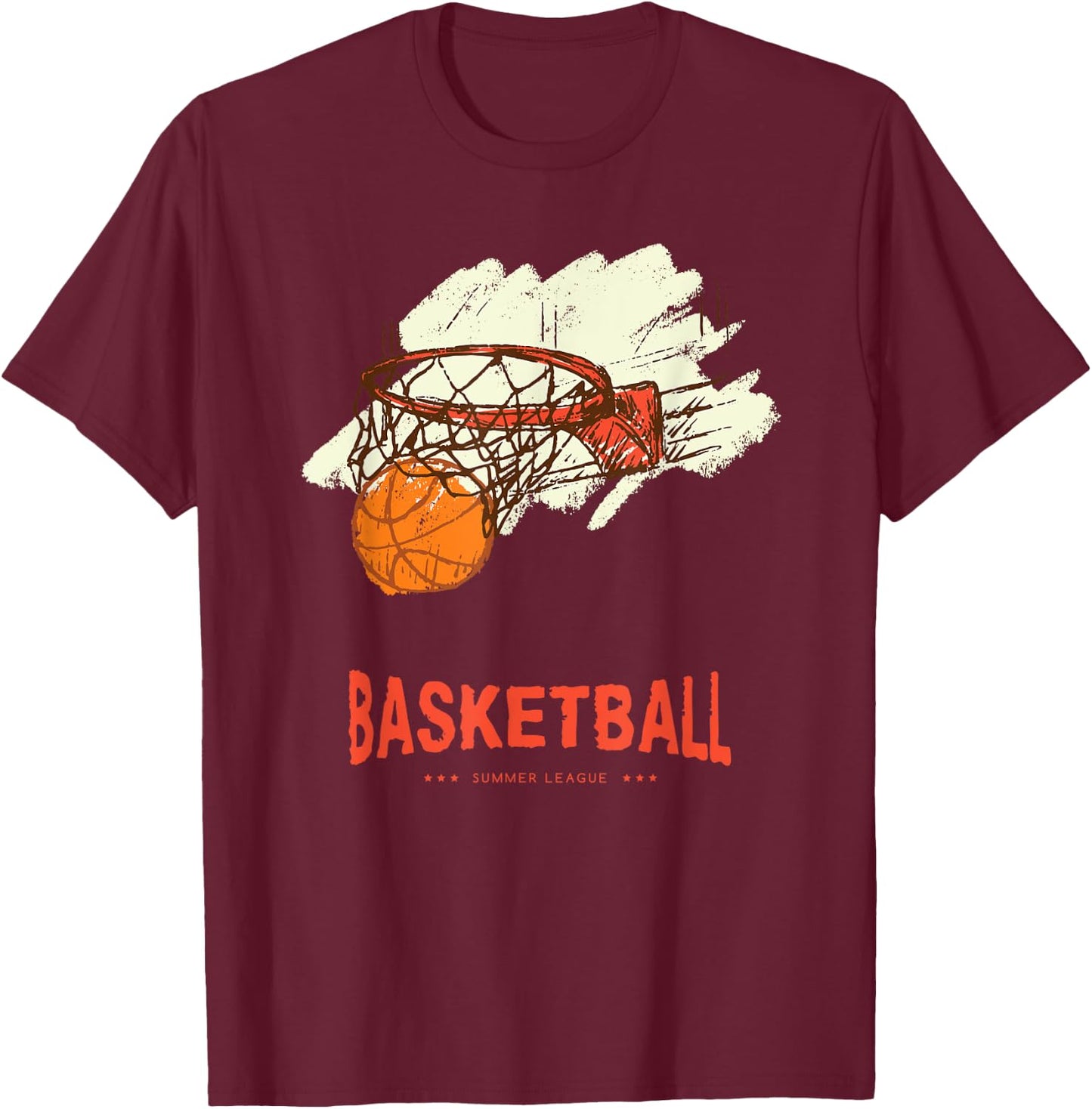 Basketball USA Summer Basketball Fans Men Women Girls Kids T-Shirt - T-Shirt | Maroon