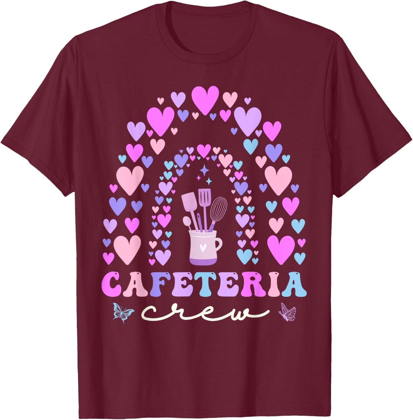Cafeteria Crew Nutrition Food Services Worker Lunch Lady T-Shirt - T-Shirt | Maroon