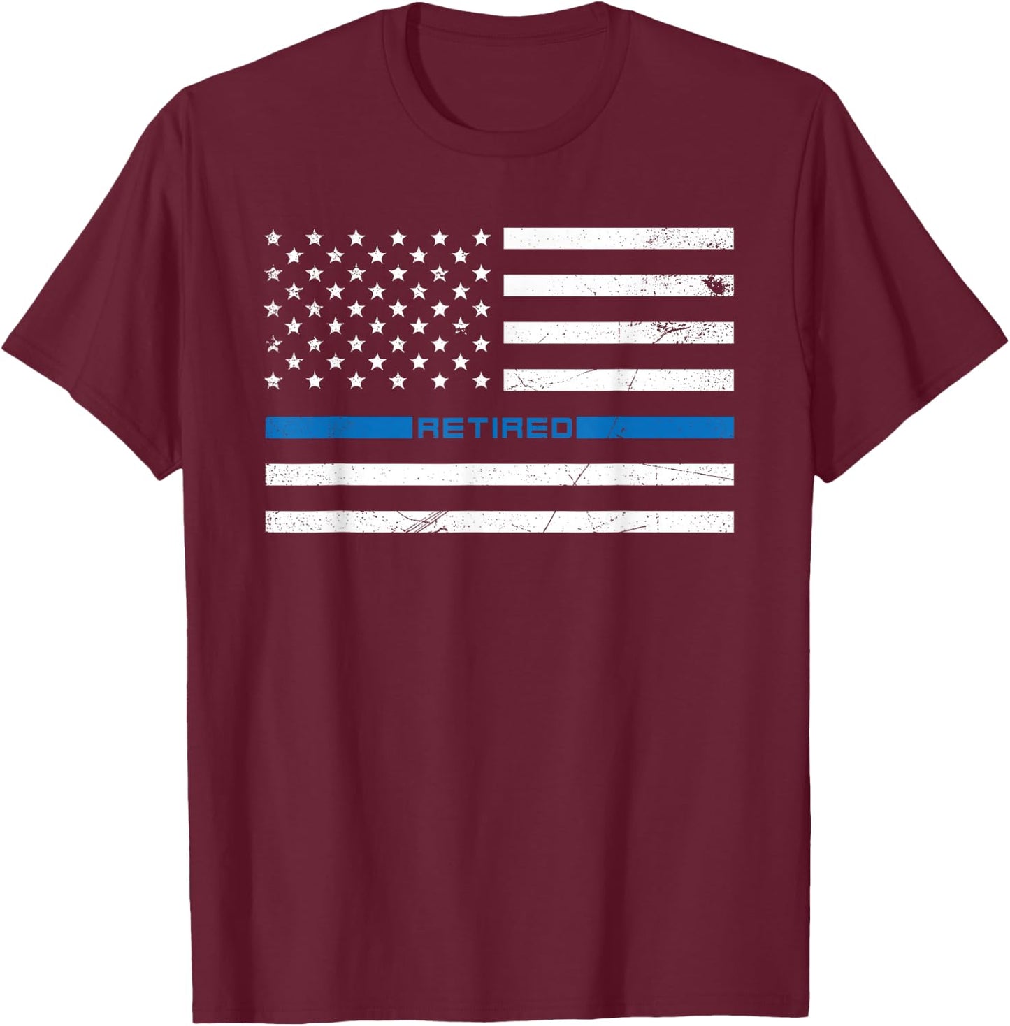 Im Retired Police Officer American Flag Thin Blue Line Cop T-Shirt - T-Shirt | Maroon