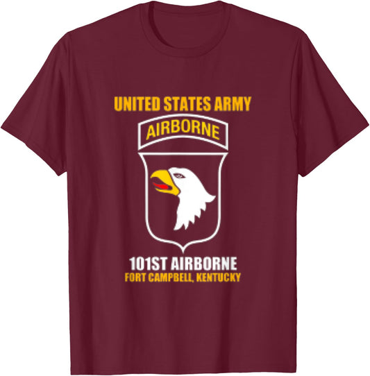 United States Army Airborne 101st Fort Campbell T-Shirt - T-Shirt | Maroon