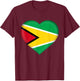 I Love Guyana | Guyanese Flag Heart Outfit T-Shirt - T-Shirt | Maroon