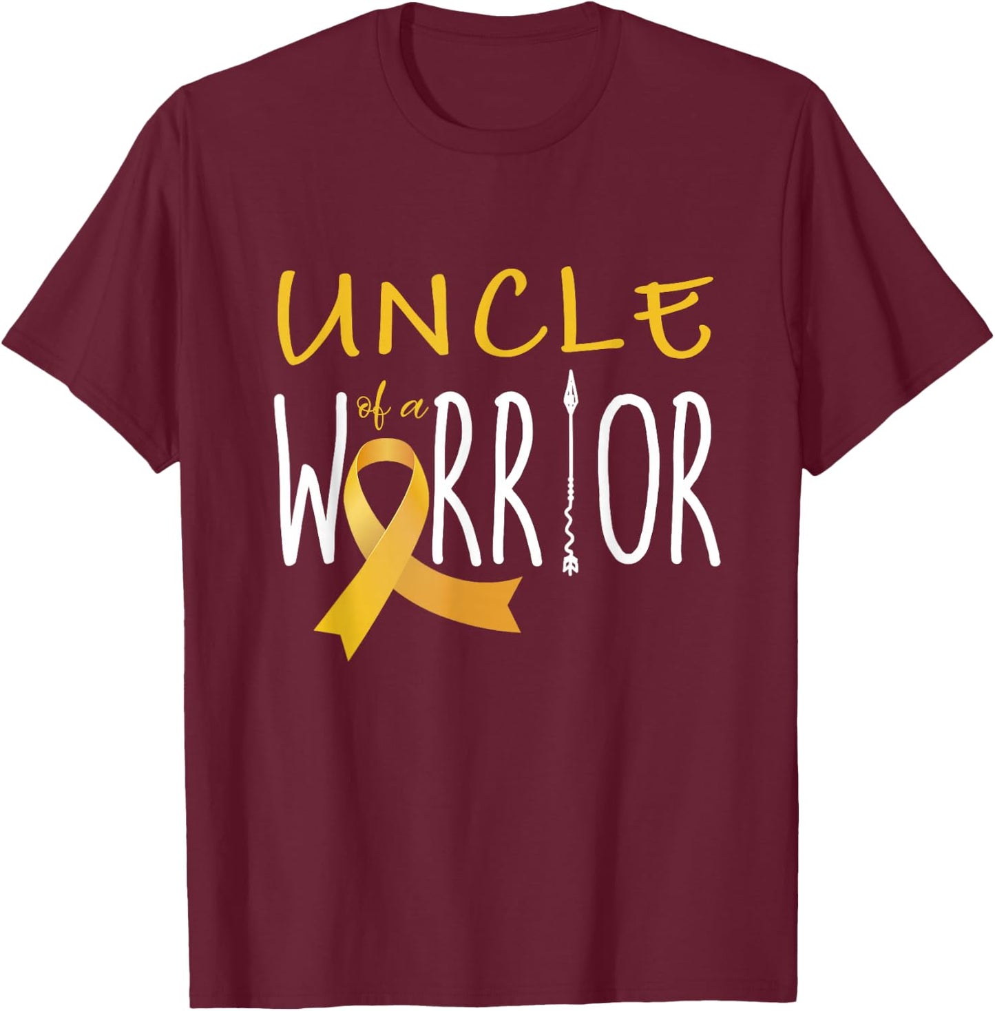 Childhood cancer awareness Uncle of a warrior T-Shirt - T-Shirt | Maroon