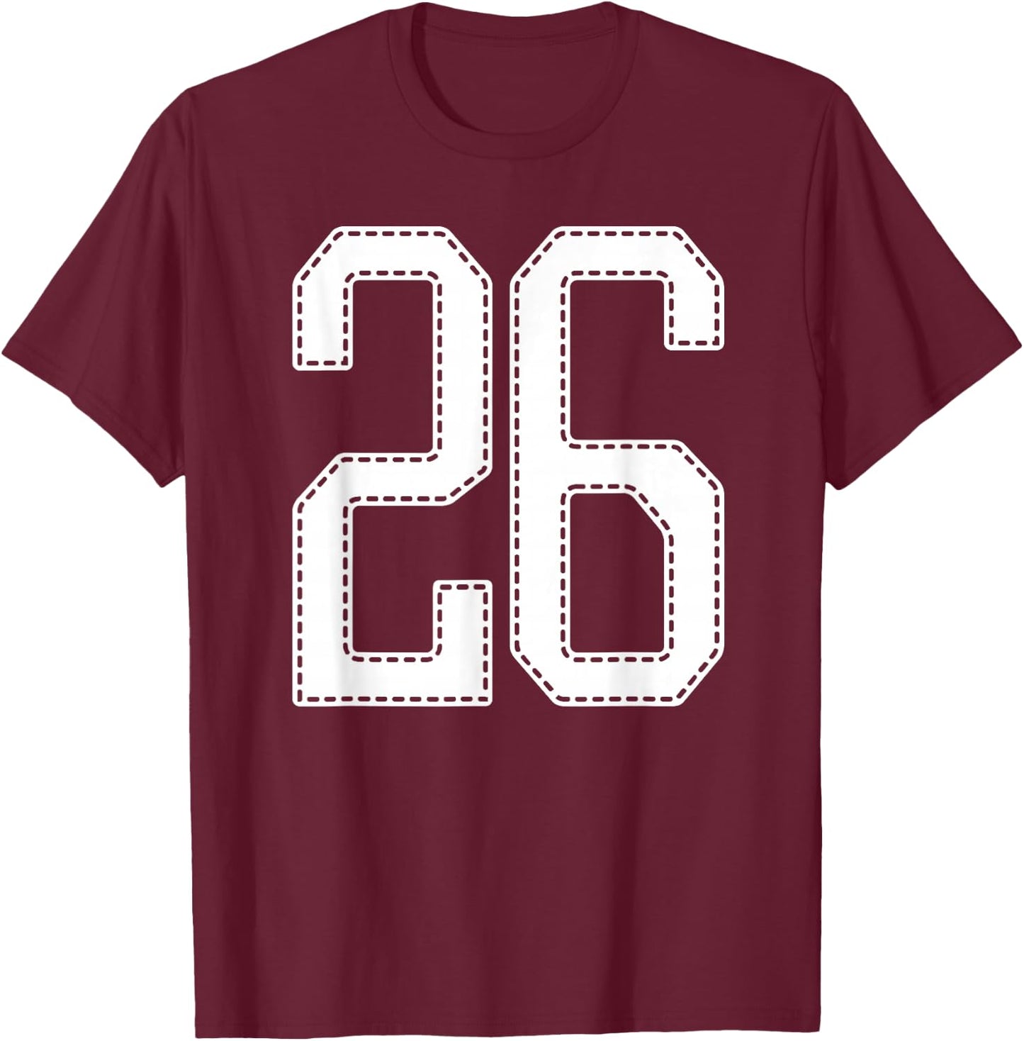 Official Team League #26 Jersey Number 26 Sports Jersey T-Shirt - T-Shirt | Maroon