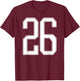 Official Team League #26 Jersey Number 26 Sports Jersey T-Shirt - T-Shirt | Maroon