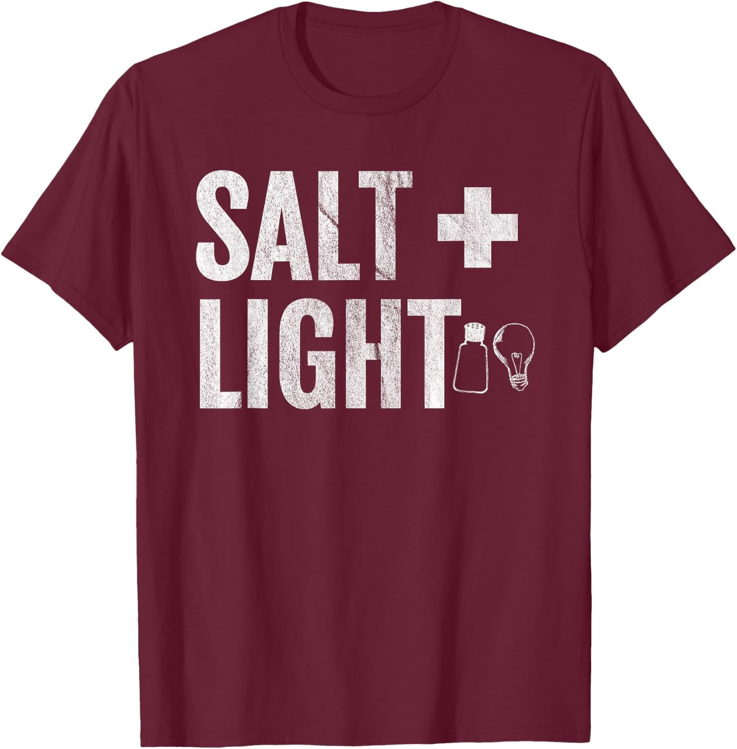 Salt & Light Matt 5:13-16 Bible Verse Christian T-Shirt - T-Shirt | Maroon