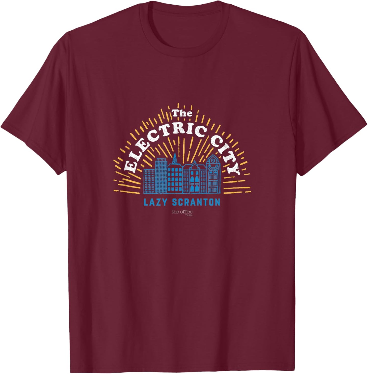 The Office The Electric City Funny - Official T-Shirt - T-Shirt | Maroon