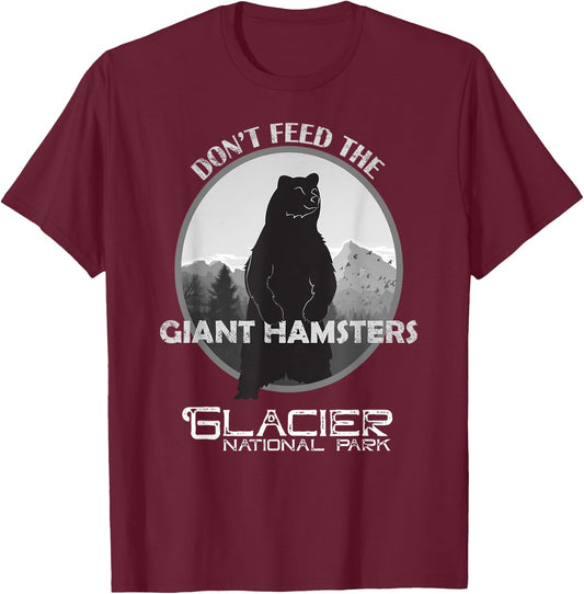 Funny Glacier National Park Grizzly Brown Bear Souvenir Gift T-Shirt - T-Shirt | Maroon