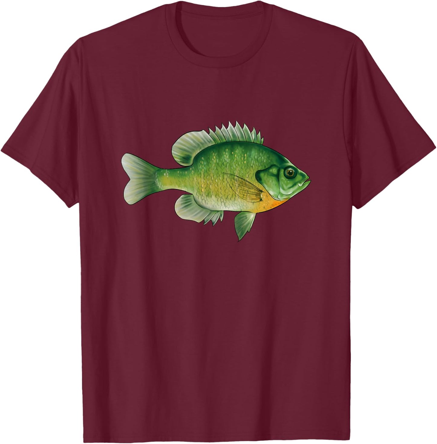 Bluegill Fishing Illustration Bream Freshwater Fish Graphic T-Shirt - T-Shirt | Maroon
