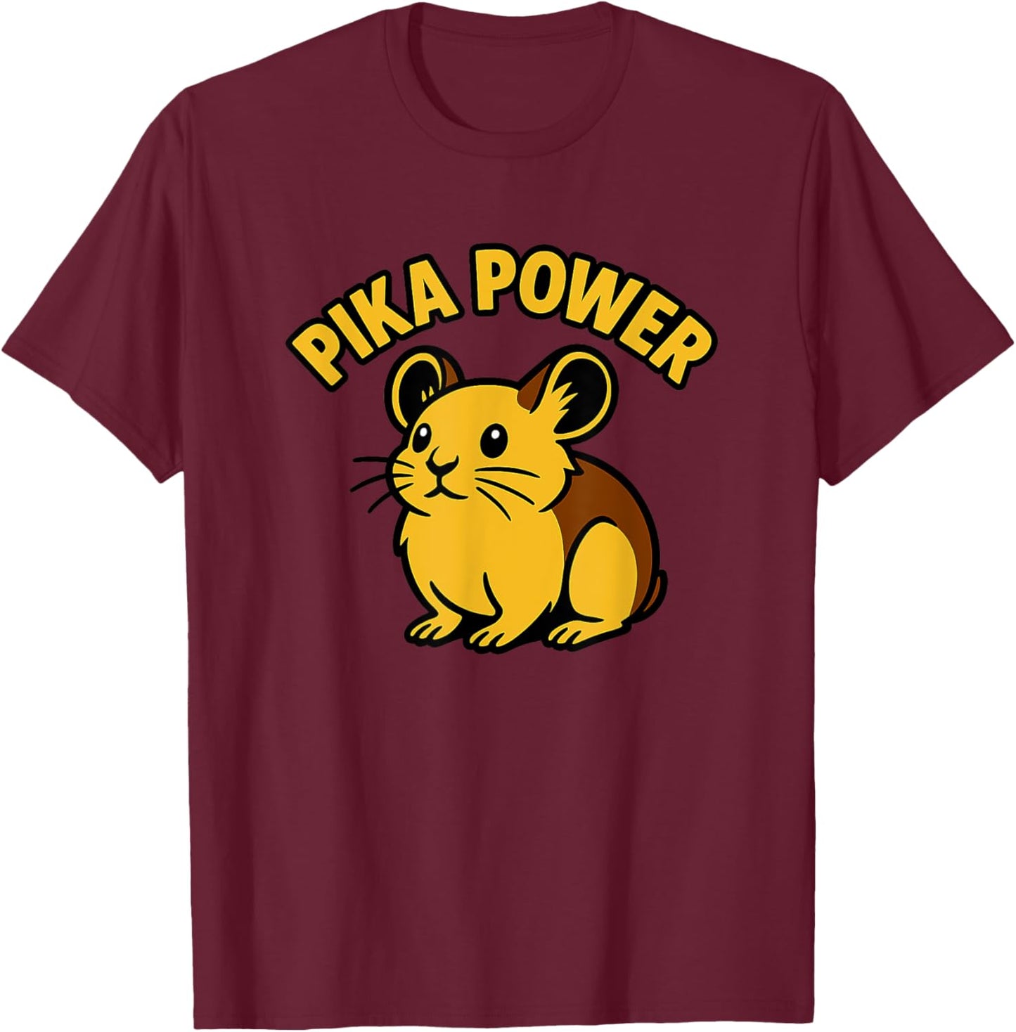 Pika Power Cute Pika T-Shirt - T-Shirt | Maroon