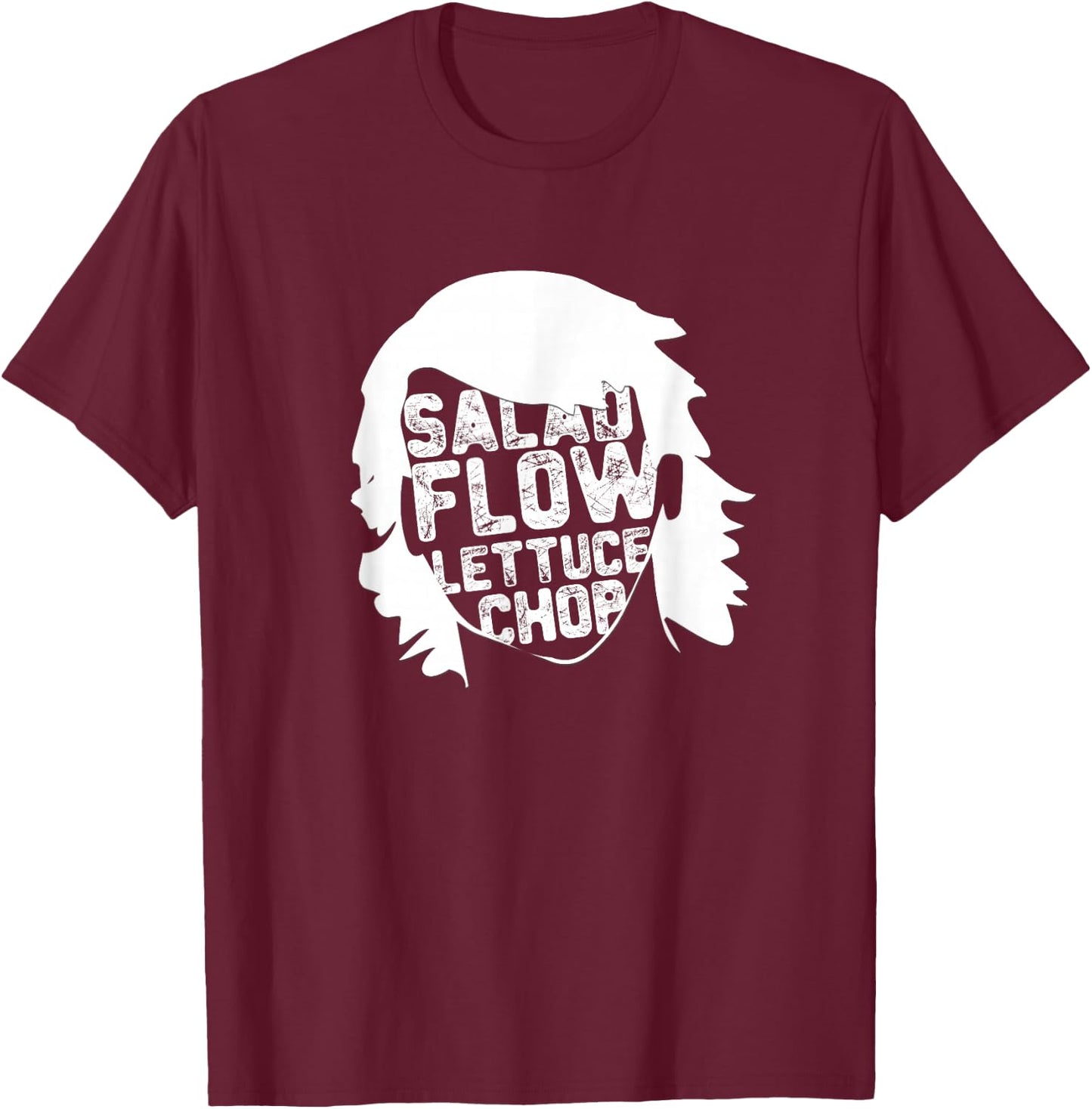 Hockey Hair Funny Flow Lettuce Salad Chop Hockey T-Shirt - T-Shirt | Maroon