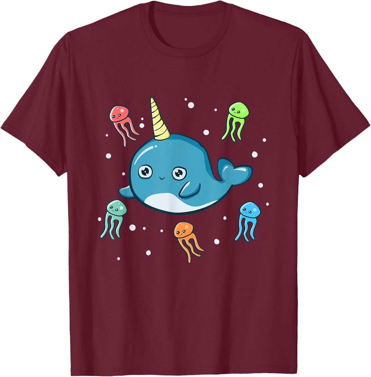 Narwhal Jelly Fish Shirt Unicorn of The Sea Jellyfish PJ T-Shirt - T-Shirt | Maroon