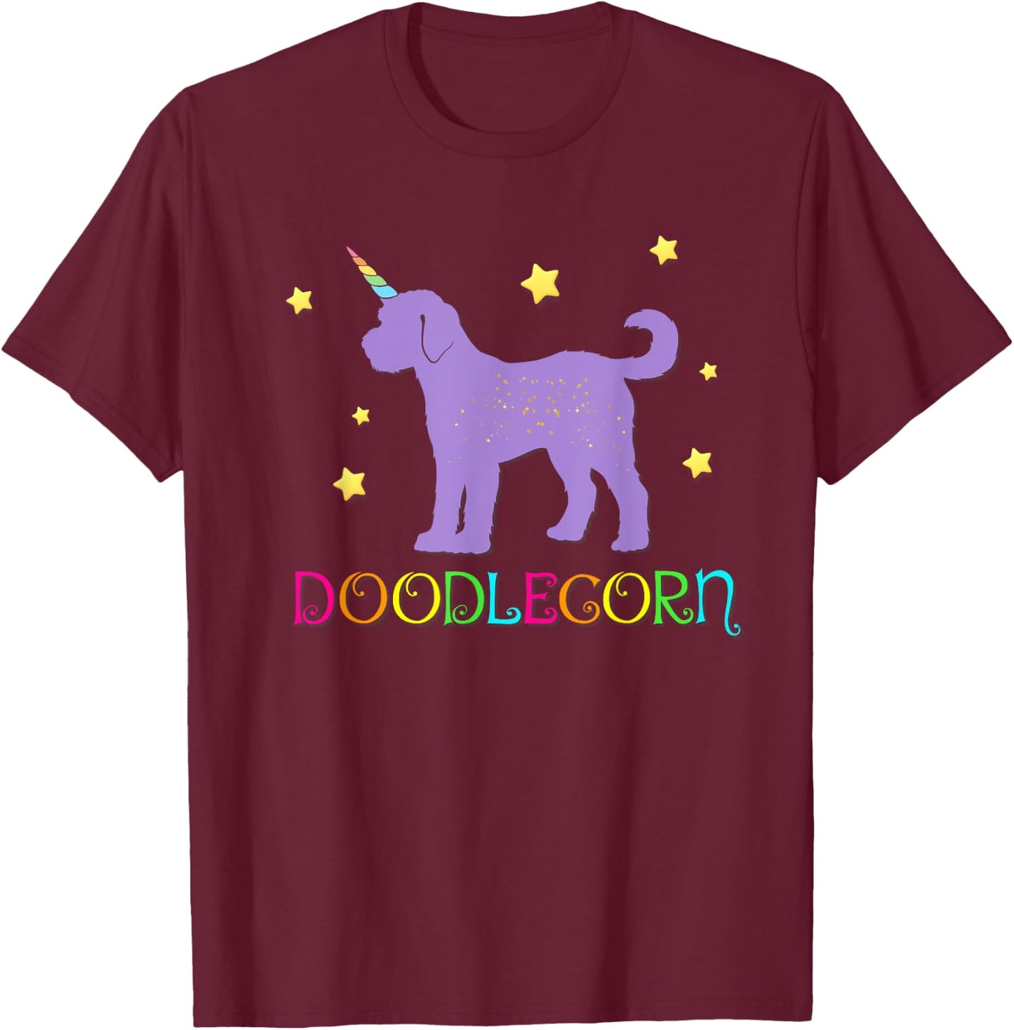 Doodlecorn Doodle Dog Unicorn Aussiedoodle Sheepadoodle Men Women Kids T-Shirt - T-Shirt | Maroon