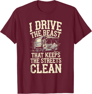 Garbage Truck Driving Truck Driver Proud Trucker T-Shirt - T-Shirt | Maroon