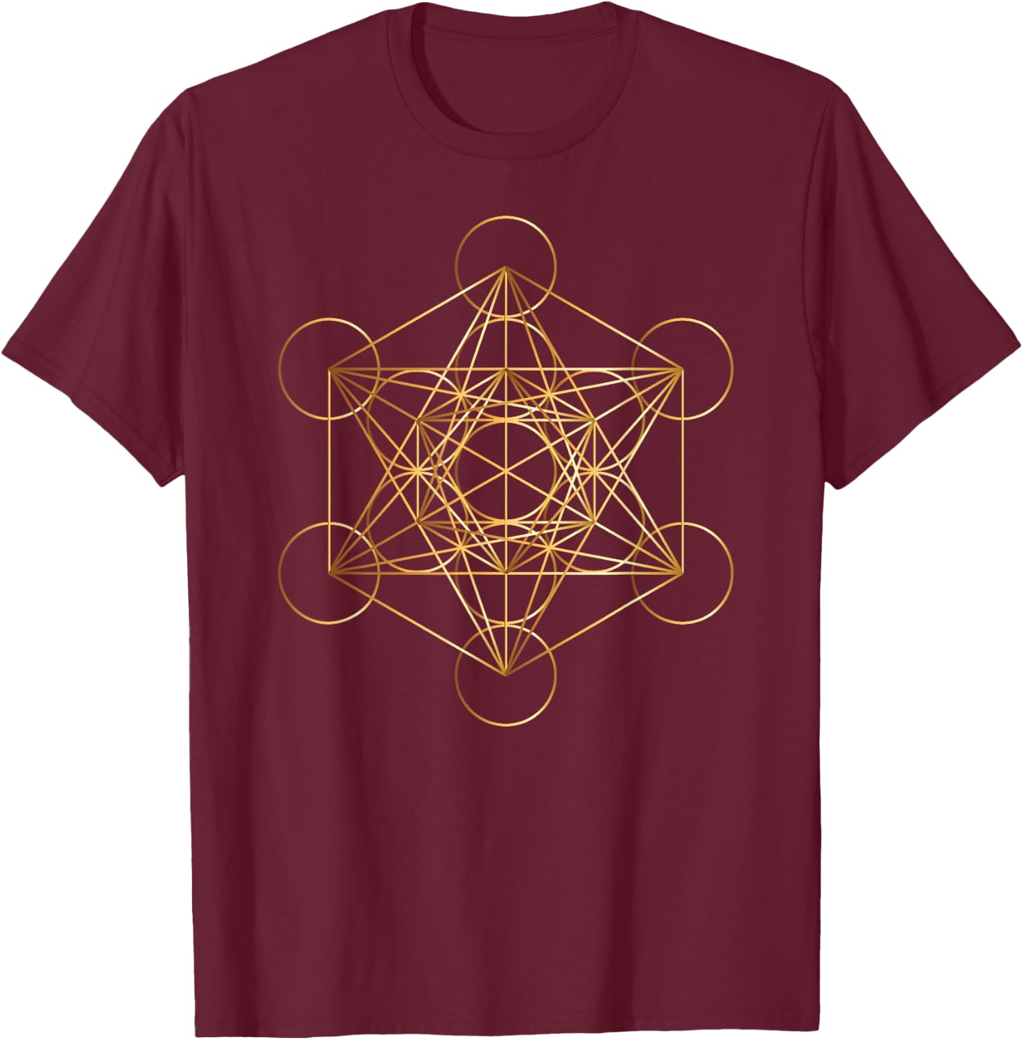 Metatron's Cube Sacred Geometry Symbol Mystical Esoteric Des T-Shirt - T-Shirt | Maroon