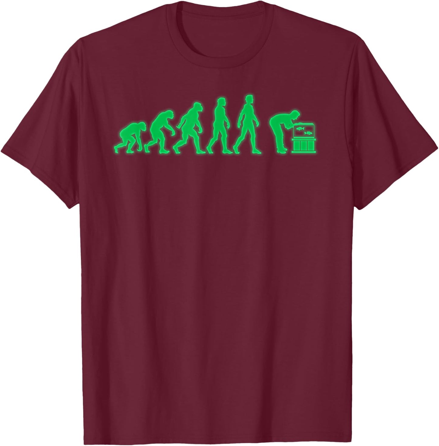Aquarium Evolution Funny Aquarium T-Shirt - T-Shirt | Maroon
