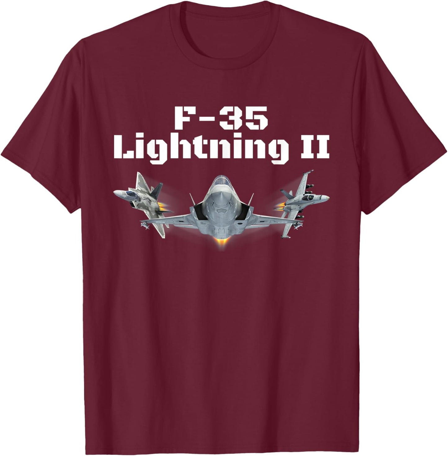 A great F-35 Lightning II Aviation . T-Shirt - T-Shirt | Maroon