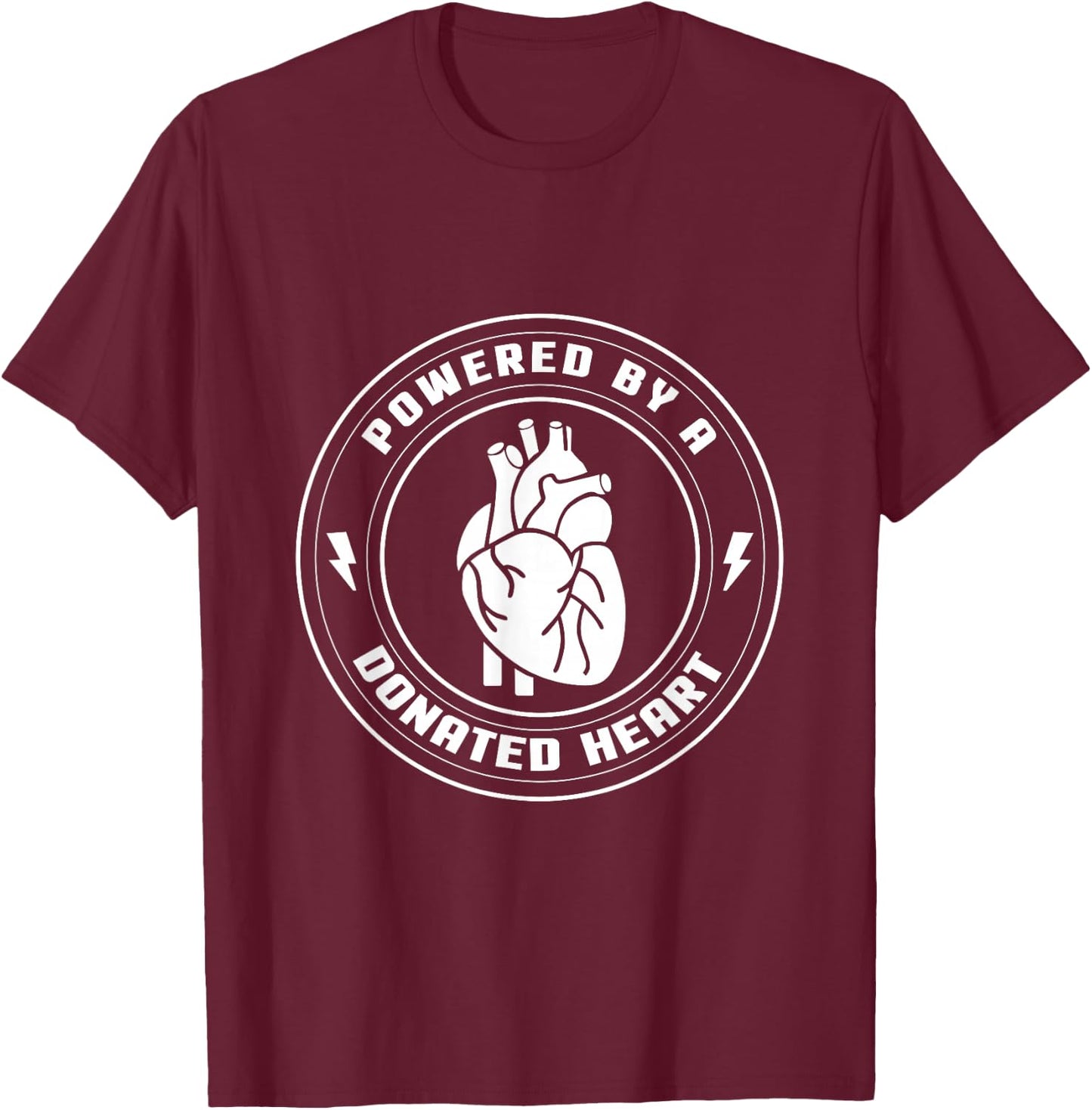 Powered By A Donated Heart & Women T-Shirt - T-Shirt | Maroon