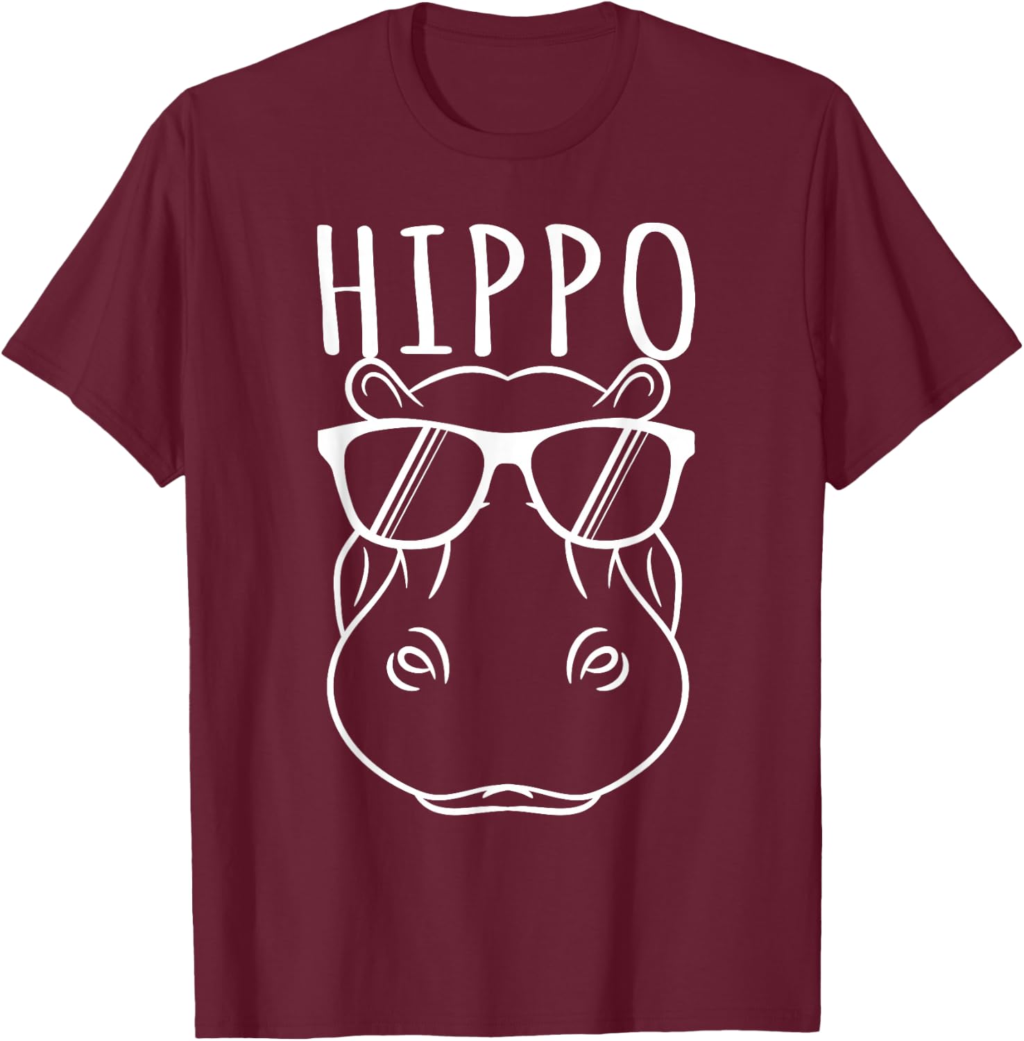 Hippopotamus Design - Cool And Awesome Hippo In Sunglass T-Shirt - T-Shirt | Maroon