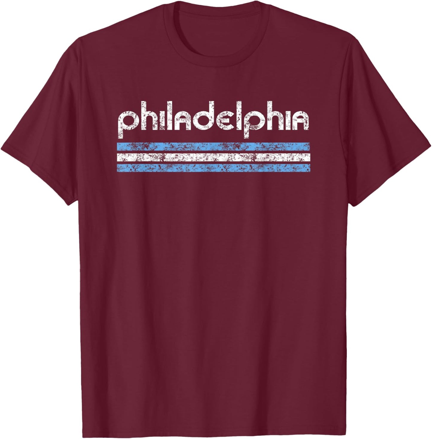 Philadelphia Pennsylvania Retro Vintage Throwback T-Shirt - T-Shirt | Maroon