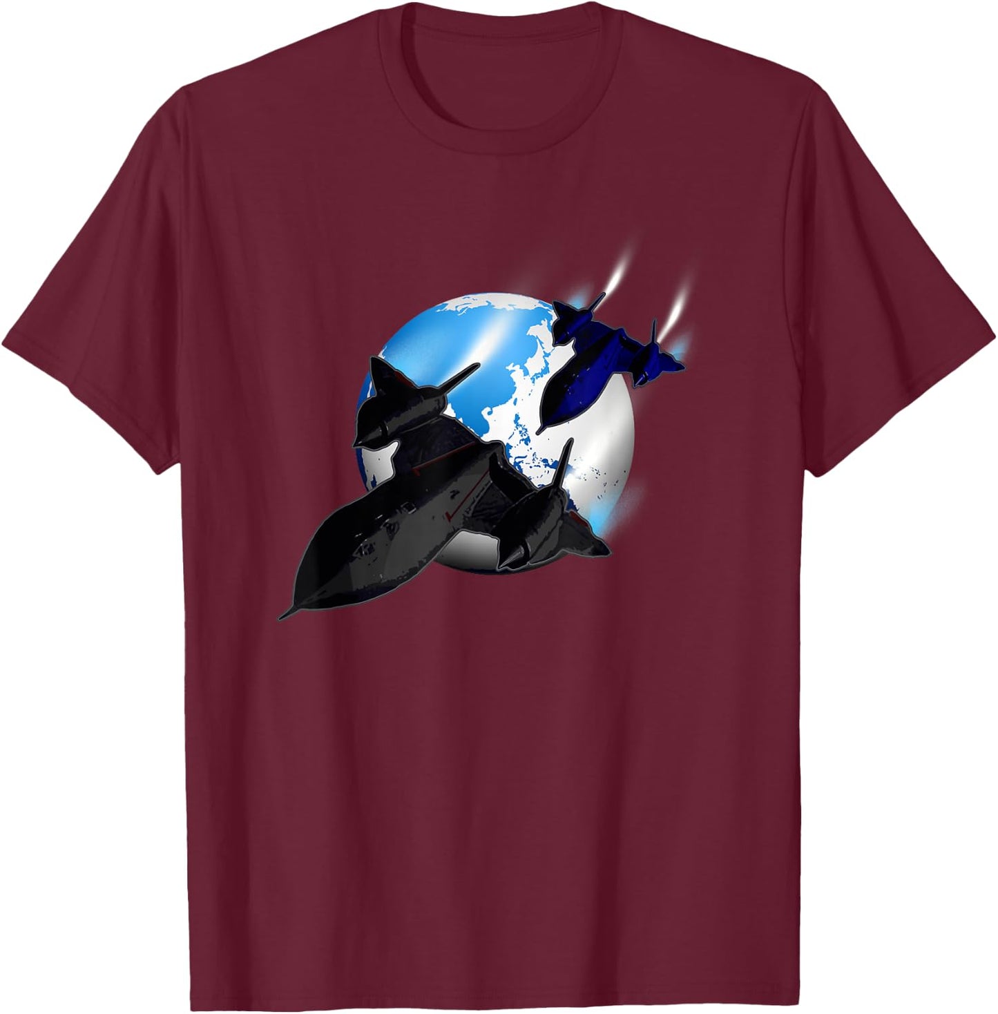 SR-71 Blackbird-Spy Plane Mach 3 T-Shirt - T-Shirt | Maroon