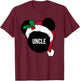Disney Santa Hat Mickey Christmas Family Matching Uncle T-Shirt - T-Shirt | Maroon