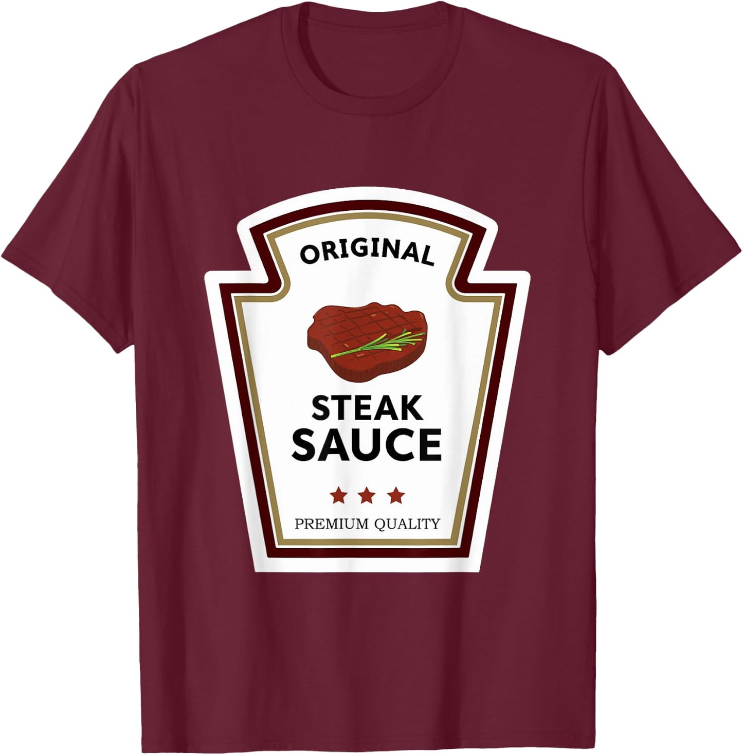 Original Steak Sauce Condiment Group Costume T-Shirt - T-Shirt | Maroon