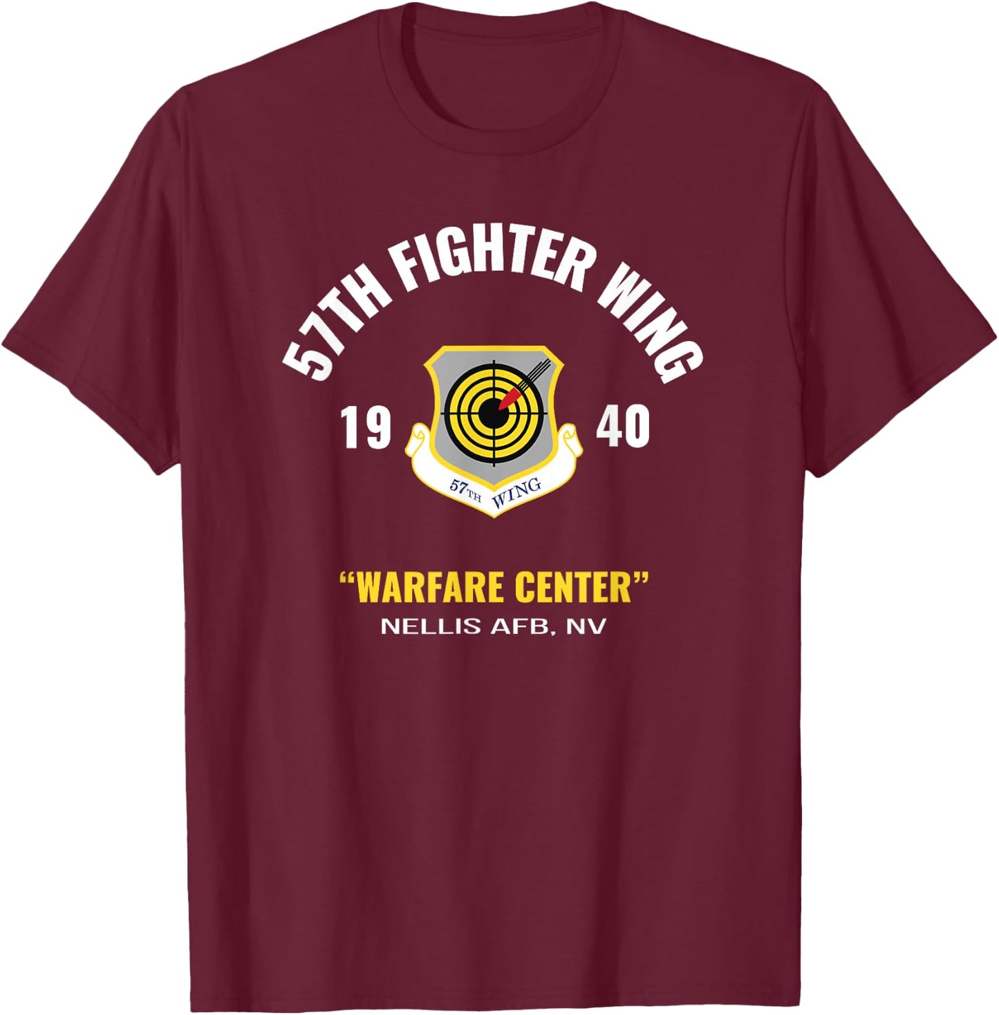 Military 57th Fighter Wing T-Shirt - T-Shirt | Maroon