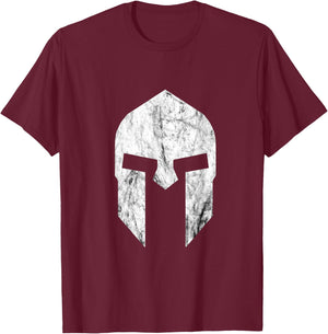 Warrior Spartan Helmet Sparta Soldiers Gladiator T-Shirt - T-Shirt | Maroon