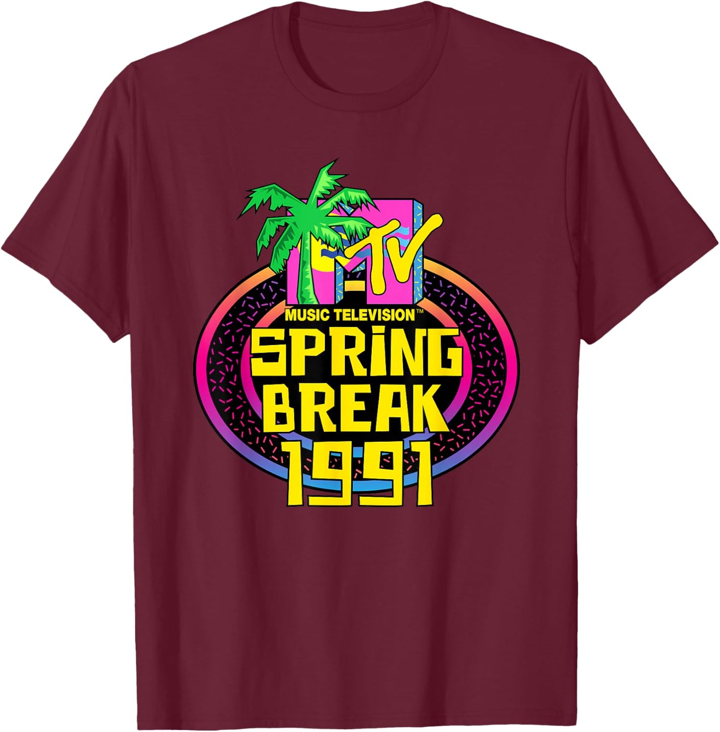 MTV Spring Break 1991 Classic Logo T-Shirt - T-Shirt | Maroon