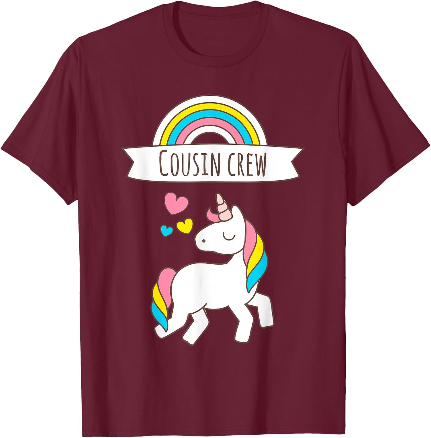 Crazy Cousin Crew Reunion Unicorn T Shirt Funny T-Shirt - T-Shirt | Maroon