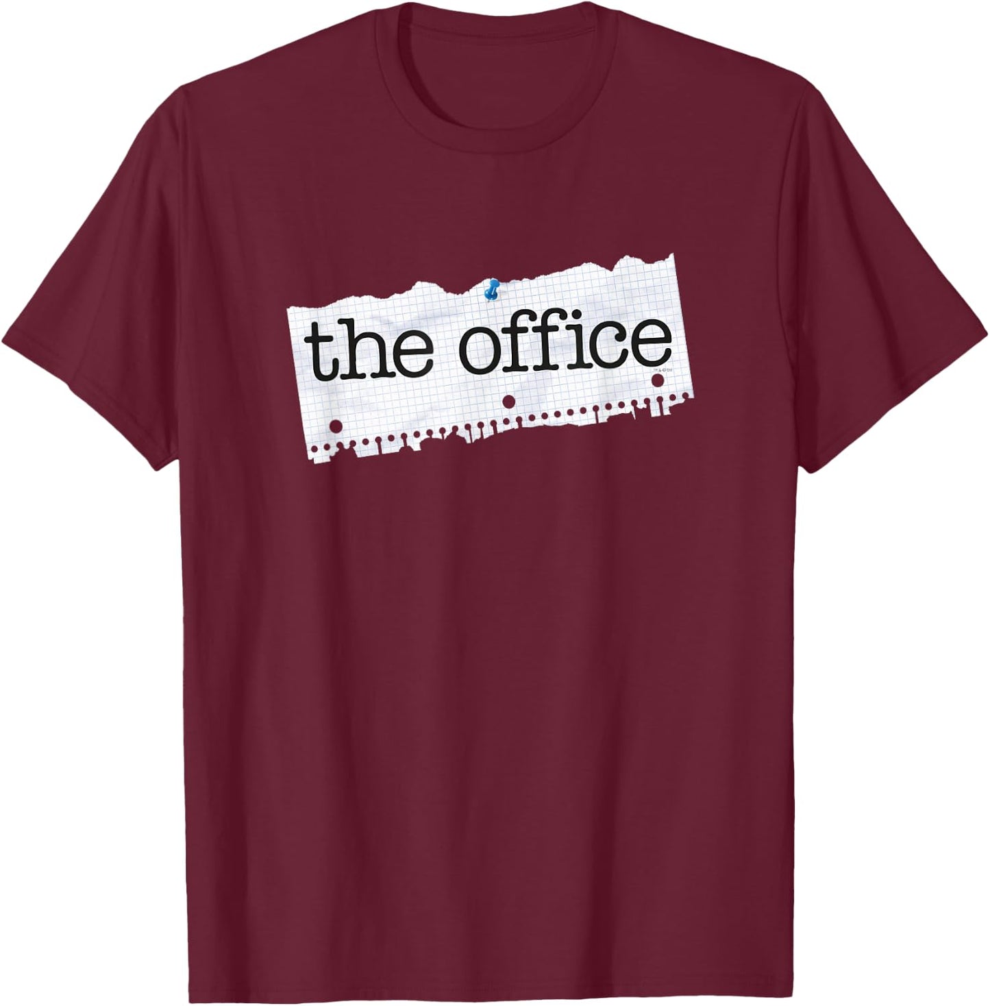 NBC The Office Paper Logo Standard - -Adults, Blue, Small, Short Sleeve T-Shirt - T-Shirt | Maroon