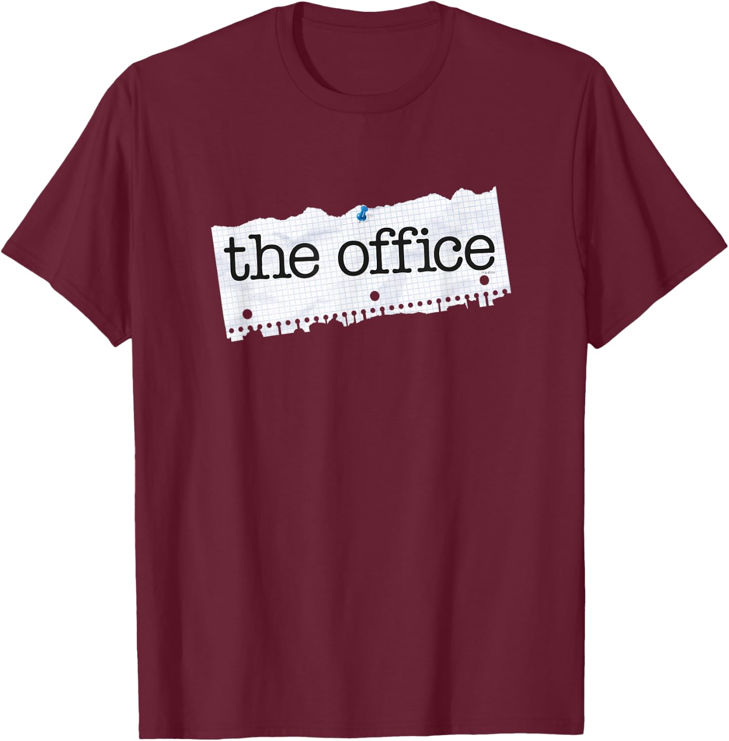 NBC The Office Paper Logo Standard - -Adults, Blue, Small, Short Sleeve T-Shirt - T-Shirt | Maroon