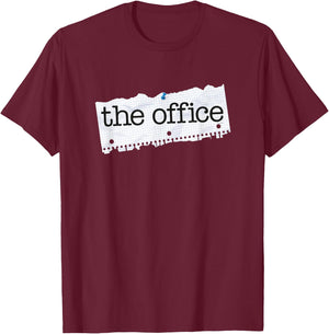NBC The Office Paper Logo Standard - -Adults, Blue, Small, Short Sleeve T-Shirt - T-Shirt | Maroon