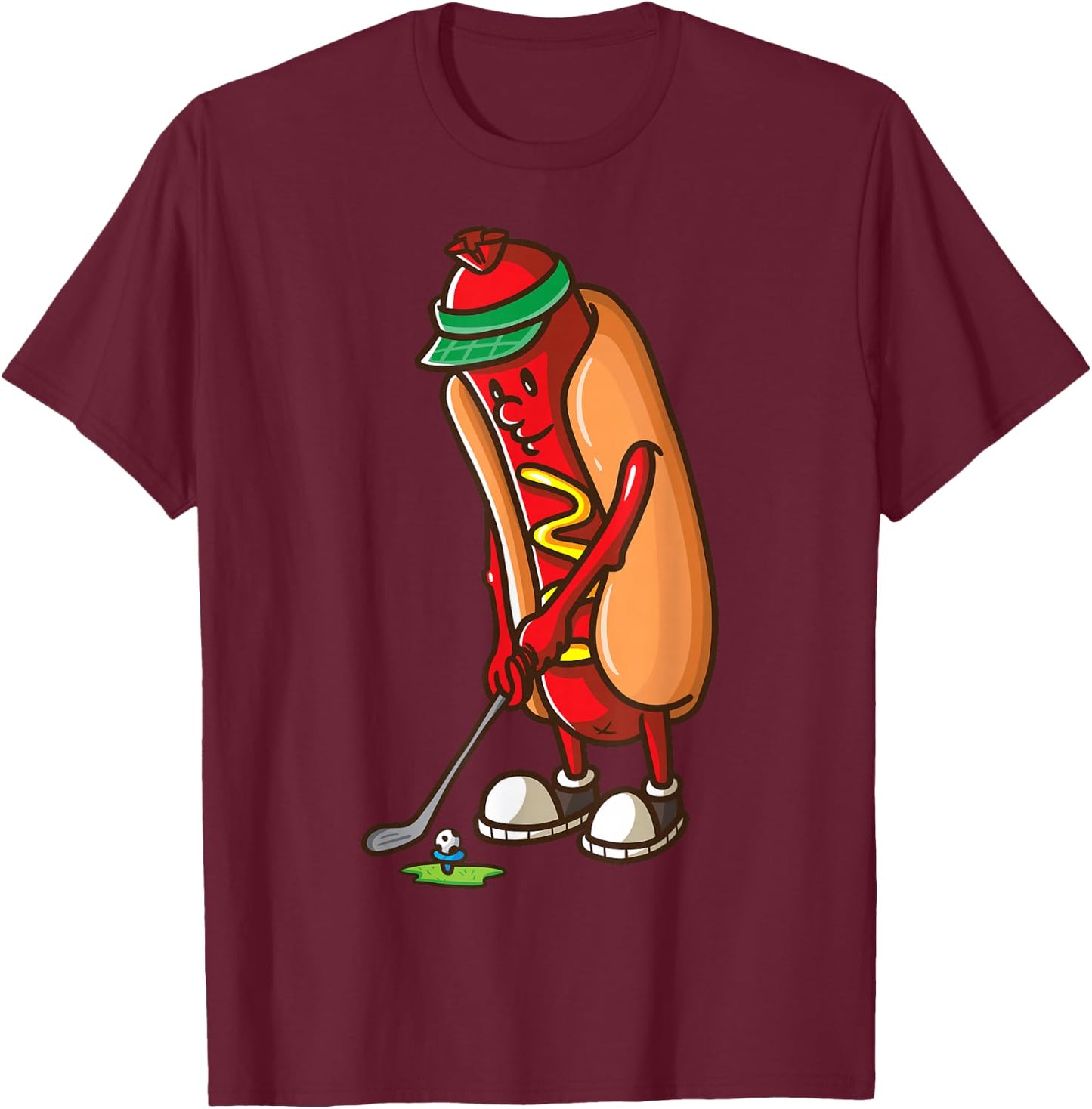Golf Game Hot Dog Golf Gifts Shirts Boys T-Shirt - T-Shirt | Maroon